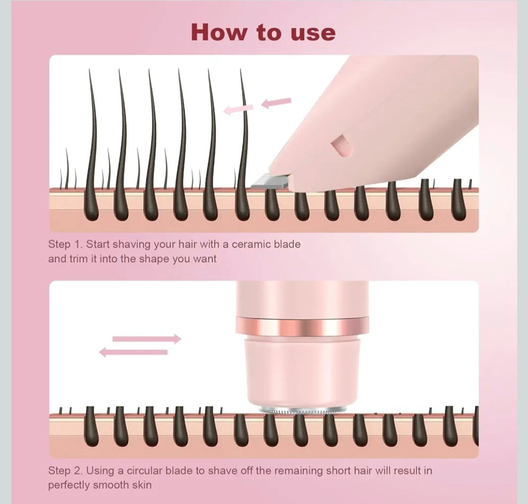 CheckSimple 2025 New Bikini Trimmer for Women,Dermave Bikini Shaver,2-in-1 Electric Razors for Women(Pink)