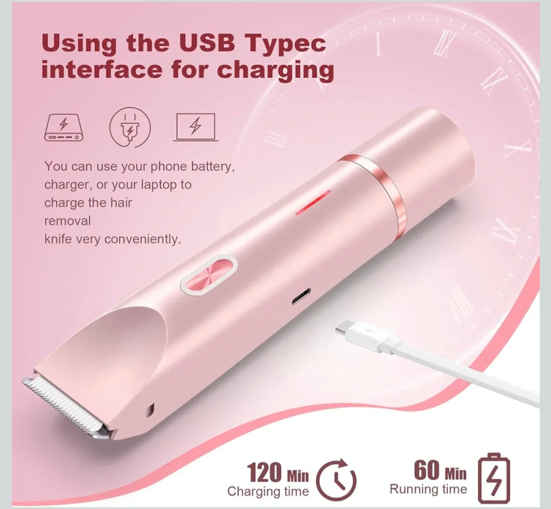 CheckSimple 2025 New Bikini Trimmer for Women,Dermave Bikini Shaver,2-in-1 Electric Razors for Women(Pink)