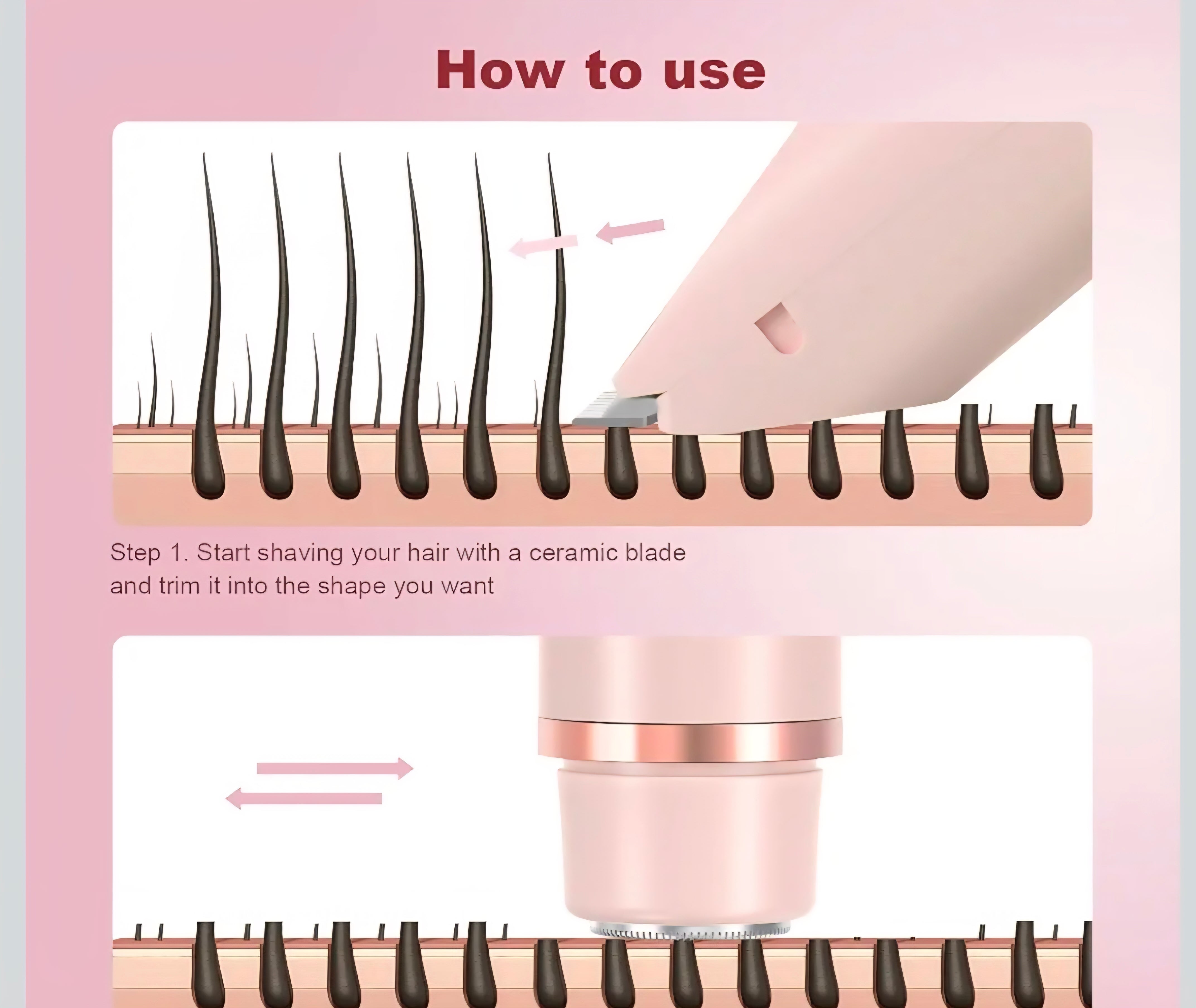 CheckSimple 2025 New Bikini Trimmer for Women,Dermave Bikini Shaver,2-in-1 Electric Razors for Women(Pink)